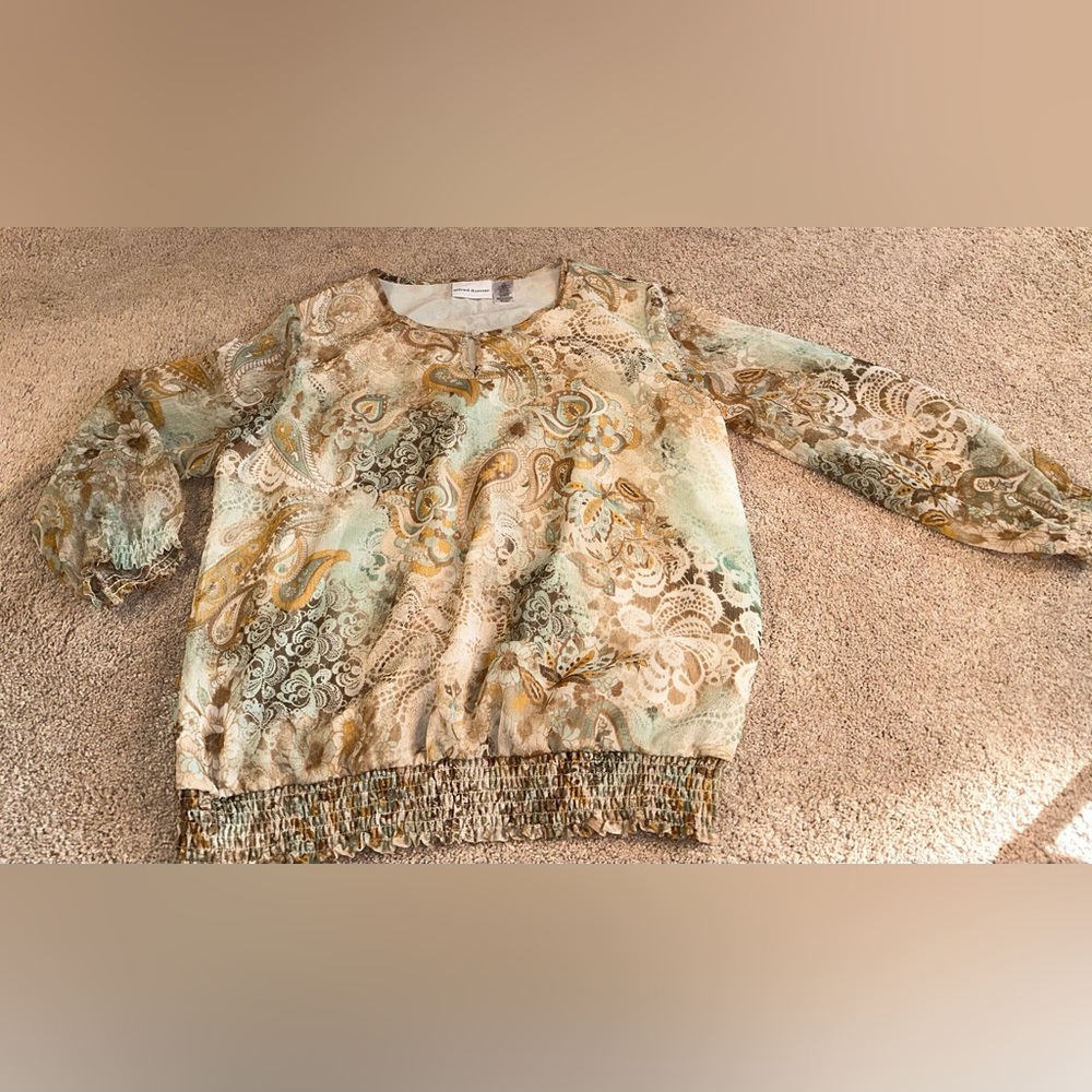 Alfred Dunner Elegant Paisley Blouse. Size 14